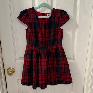 Classic Prep Red and Green Plaid Holiday Kids Dress
